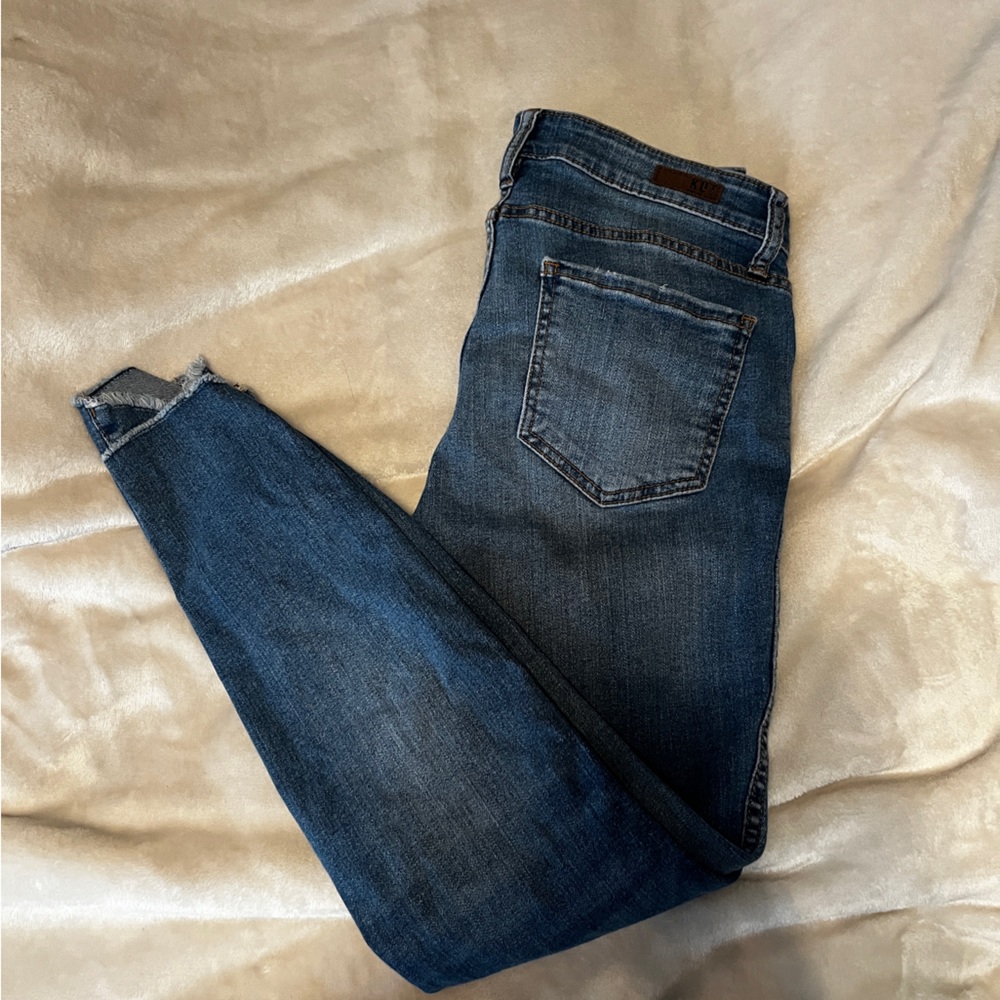 Kut Frayed Hem Skinny Jeans